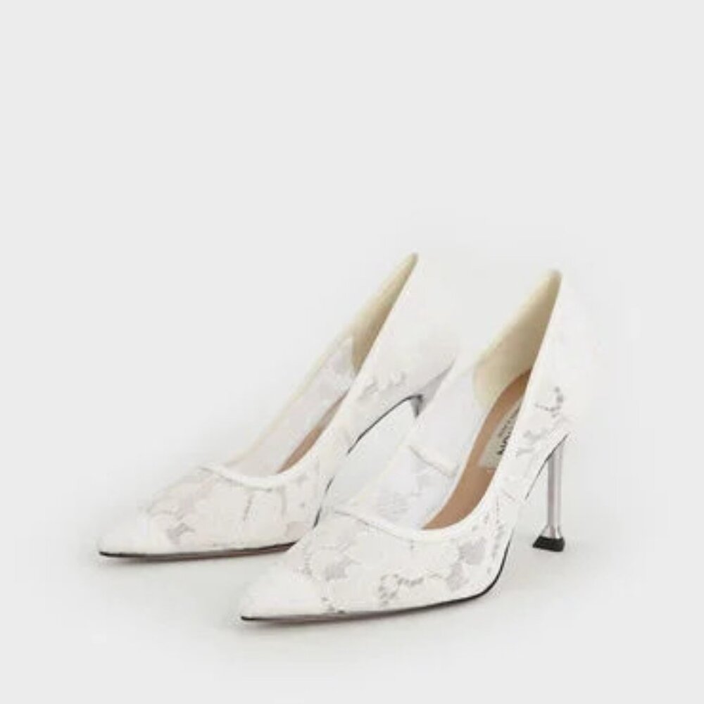 CHARLES & KEITH COLLECTION｜The Bridal Collection｜Lace & Mesh Pumps - White